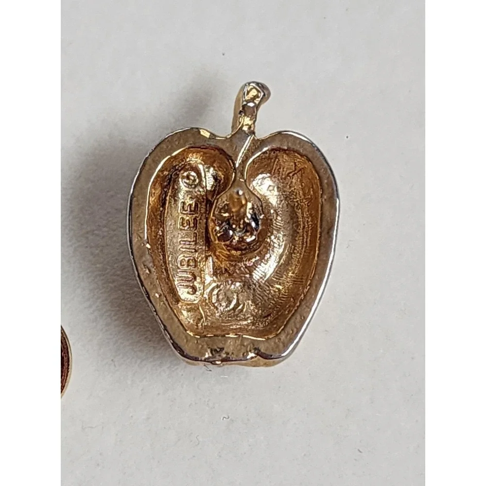 Vintage JUBILEE Signed Gold Plated Apple Pin Brooch Tie Tack FREE $HIPPING!!